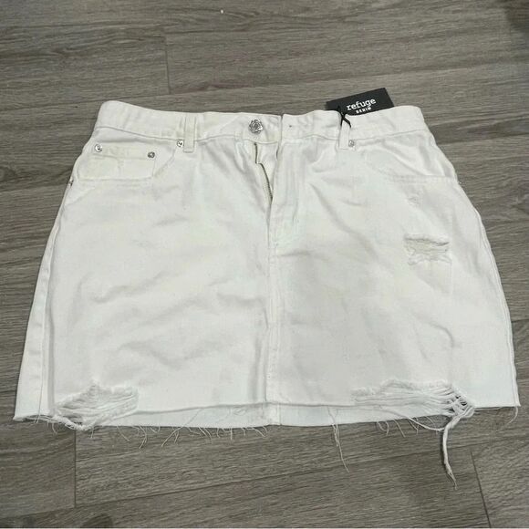 Urban Planet White  Denim Mini Skirt XL - Picture 1 of 5